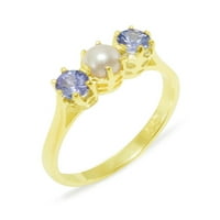 British napravio 10K žuti zlatni kultivirani prsten od zlatnog zlata - Opcije iz izjave - Veličina - Veličina 8