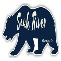 Sauk River Minnesota Suvenir 3x frižider magnetni medvjed dizajn
