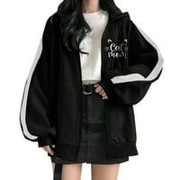 Ženski zip up hoodie modne prevelike dukseve dukserice COMFY Plus size Dukseri slatke jakne za teen