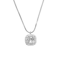 Ogrlice i privjesci Kvadratni dijamant Sterling ogrlica sa ogrlicama za claniku Privjesak