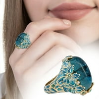 Wendunide ukrasi, vodeni kap u obliku dijamantskih ljubavnika u obliku vode, modni šuplji prsten plavi