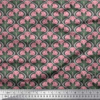 Soimoi sivi pamučni drebovi tkanine, ružičasti cvjetni i ogee damask dekor tkanina tiskanim BTY wide-om