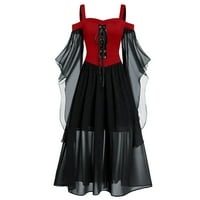 Gotyou Women plus veličina hladnog ramena leptir rukav čipka za Halloween Gothic haljina Vermilion 2xl