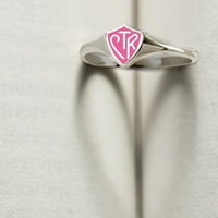 Ringmosters Klasični mini ružičasti štit Sterling Silver Odaberite desnu veliku prstenu CTR 6,5