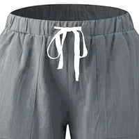 Neilla Ženske kratke hlače Kartološke elastične struke kratke vruće hlače High Womens Ležerne prilike Bermuda Siva 4XL