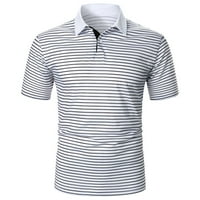 Muška golf košulje s kratkim rukavima Lapel V Stripes izlaze vrhovi za muškarce Aktivnost na otvorenom udobna bluza