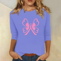 Jesen Nova prodaja Ženska modna tiskana labava majica rukava bluza Okrugli vrat Ležerne prilike