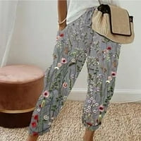 Kompresijske hlače Žene Žene Ljetni modni modni printirani ravne ležerne hlače Ljeto carinjenje 6