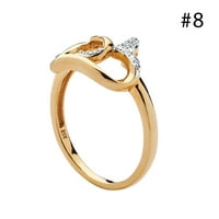 Modni srčani ženski dijamantski angažman prsten kreativni nakit ljubavi gif