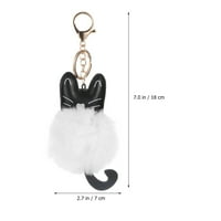 Lijepa tastera u obliku ključa u obliku mačaka viseći privjesak krzneni kuglični ključ prsten