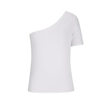 Ženski ljetni vrhovi casual jedno ramena kratkih rukava Bluze bez rukava bez rukava bluza od tee majice