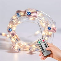 Dan neovisnosti LED svjetla za žice 10FT 30LEDS Američki zastava Svjetla USB i šifta svjetla svjetla