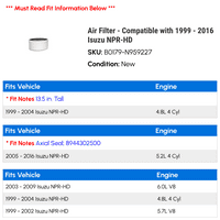 Zračni filter - kompatibilan sa - Isuzu NPR-HD 2015