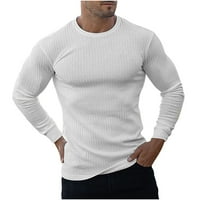 Symoidni muški džemperi - dugi rukav čvrsti pleteni plemi tanki posadni pulover ležerne duksere, za