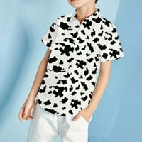 Leisure Toddler Boy Lovely bluza Krave tiskane košulje kratkih rukava spuštajući vrat na vrhu Ljetna