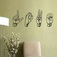 Ljubav Da li znače jezični zidni naljepnica - vinyl grafički grafički ASL umjetnički ukras za umjetnost