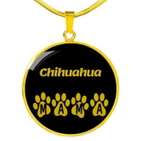 Chihuahua mama krug ogrlica od nehrđajućeg čelika ili 18K zlato 18-22 Ljubitelj vlasnika psa