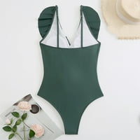 ECQKAME ženske vintage podstavljene gurnuti jedan kupaći kostim temmy Control kupaći odijela plus veličine kupaćih kostima Green S Clearence