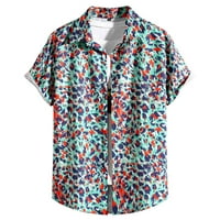 Pyju Havajske majice Ljetni modni cvjetni tisak kratkih rukava s majicom spuštaju košulju na plaži na
