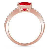 1.66ct Princess rez simulirani turmalin 14k Gold Gold Anniversantne prsten veličine 10,5