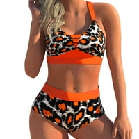 Zermoge Wemens kupaći kostimi, modni ženski splitski kupaći kostim show struk Leopard Boja podudaranja