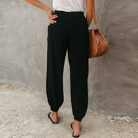 Slatke hlače za žene Trendi modne žene plus veličine crtača Ležerne prilike čvrsti elastični džep struita