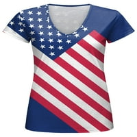 Niveer dame majica Američka zastava Ispiši ljetne vrhove kratkih rukava majica prozračna tunika bluza