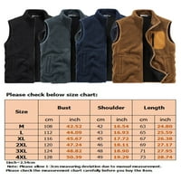 Prednjeg swalk mens Regular Fit Fleece prsluk Solid Color Count Count Count Casual Jackets Zimska topla
