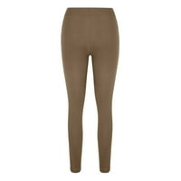 Plus veličina Žene Ležerne prilike Casual Pants Comfy Solid Color Nasled radovi Yoga Leggigig Elastic Visoki struk mršave hlače sa džepovima Khaki M