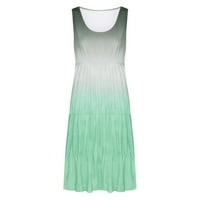 Ljetne haljine plus veličine okrugli vrat bez rukava s rukavima maxi haljina sa rukavima zelena m