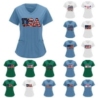Ženski dan nezavisnosti Ispis T-Shrits Oblog za ispis Ispis kratkih rukava V izrez s punim majicama bluza s džepovima Top
