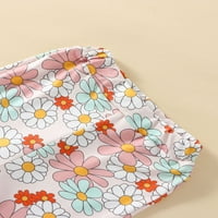 Musuos Baby Girls Gants Set, kratki rukav pisma za ispis majica ROMper sa cvijećem ispisa pantalone