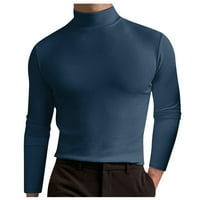 Tking modne muške majice dugih rukava zadebljana toplinska majica, majica za majicu s visokim ovratnikom za muškarce
