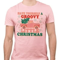 Groovy Little božićna majica unise Mali ružičasta