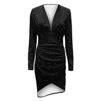 Ženske haljine srednje duljine cvjetni klizač s rukavama s rukavima bez rukava Black XL
