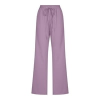 Dyegold ženske posteljine na prodaju, posteljine hlače za žene plus veličine široke noge Ljetne casual