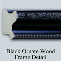 A. Blakston crnarna ukrašena drva uokvirena dvostruka matted muzej umjetnička ispisa pod nazivom - plava