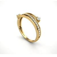Originalni 1CTW okrugli rez Dijamantna zabavna ženska ženska stilizirana bijedni prstena bridalna traka čvrstog 14k zlata GH si2