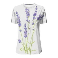 Womne košulje Ljeto cvjetni tiskani tines cvjetni casual modni okrugli vrat labavi fit grafički odmor