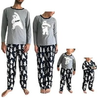 Amiliee Family Božićni pidžami Set medvjeda Print s dugim rukavima noćna odjeća salon za spavanje