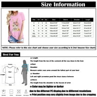 Cyzz Celler Fashion ženski casual labavi okrugli vrat kratki rukav Uskršnji tisak majica Pink xxxl