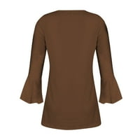Ženske košulje Plain Tunic Ljetni vrhovi Dressy Casual Bell s kratkim rukavima V izrez Spring Bluze