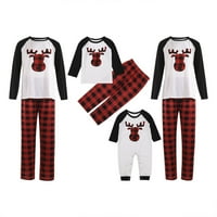 Porodični pidžami Božićni PJS Podesite set PLAID XMAS Reindeer Print Jammes Holiday Christmas Loungear