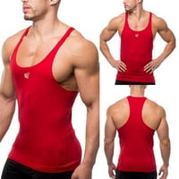 Crvene muške majice modne muškarče rezervoar za rukavu bez rukava vrhunska bodybuilding sport fitness