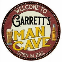 Garrett's Man Cave 14 Okrugli metalni znak Kuhinjski bar zidni dekor 100140035405