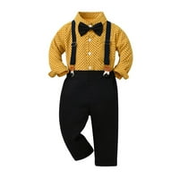 Pedort Toddler Baby Boy Outfits Set Tops Košulje Podesite dječaku odjeću Outfit Yellow, 70