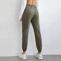 Pantalone za ženske džepove pamučne i elastične struke labave pantalone