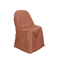 Balsacircle Terracotta Solidly Poliester Savijanje ravne stolice poklopci s klizanjem