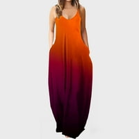 CETHRIO Ljetna haljina za žene - Maxi haljine Ljetne casual sruši bez rukava bez rukava bez rukava dugačka