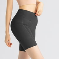 Ganfancp kratke hlače za žensko čišćenje, ljetne najlonske joge kratke hlače Čvrsta boja visoki struk